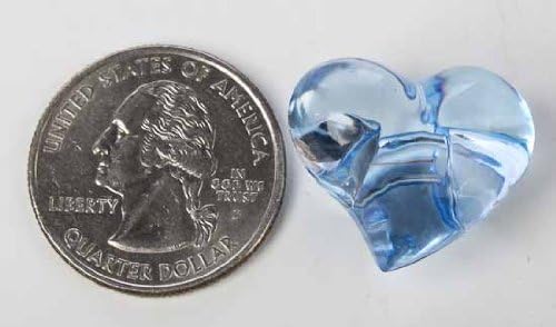 1 Pound of Pastel Blue Smooth Hard Transluscent Plastic Heart Shaped Beads for Table Scatters, Jewelry Making or Other Decorations
