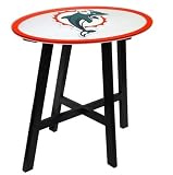 Miami Dolphins Wooden Pub Table With Glass Top