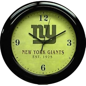 New York Giants Mahogany Wood Frame Wall Clock