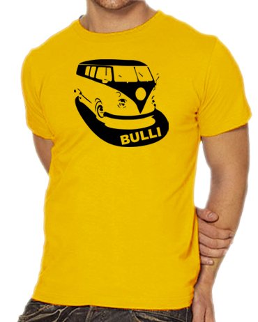 Touchlines Unisex/Herren T-Shirt VW Bulli, gold, L, B1682 Preisvergleich