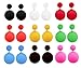 Yueton 9 Pairs Colorful Classic Matte Button Pearl Studs Earrings, Double Ball Earring, Jewelry Piercing Ear Ring
