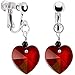 Handcrafted Sterling Ruby Angelic Heart Black Clip title=