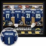 San Diego Chargers NFL Customized "Locker Room" 11" x 14" Photograph - Black Frame