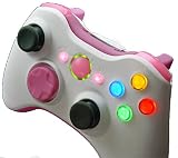 Pink & White Silk Xbox 360 5 Mode Rapid Fire Adjustable Modded Wireless Lighted Controller Remote