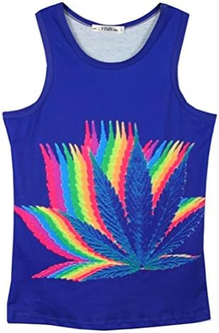 Summer Fashion multi color Leaf Shirt Women Men 3d Vest Tanks Tops T Shirts (XL)