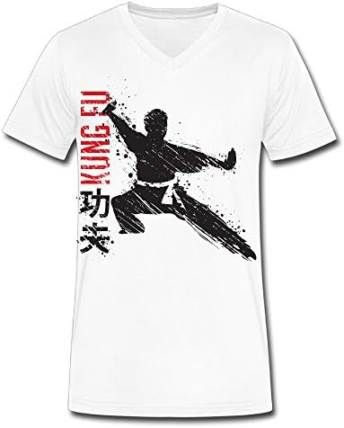 V Neck Men KungFu Logo KungFu Logo Graphic Design Colleges Tee