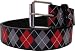 Red and Black Argyle Printed Imitation Leather Belt