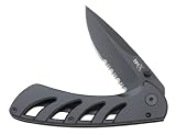 Tec X 75681 Exo-Lock Liner-lock Knife with Stainless Skeleton Frame Handle, Black