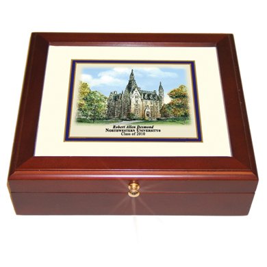 Northwestern University Eglomise Desk Box