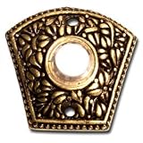 Designer Italian Doorbell Button with Floral Design - Antique Gold
