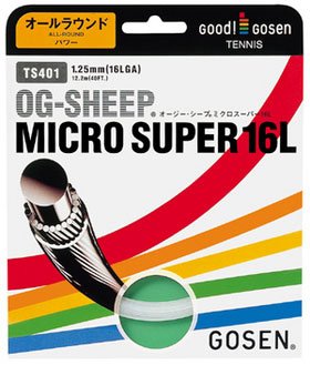 ゴーセン 単張りガット オージー・シープミクロスーパー16L(1.25mm) ホワイト OG-SEEP MICRO SUPER 16L TS401-W