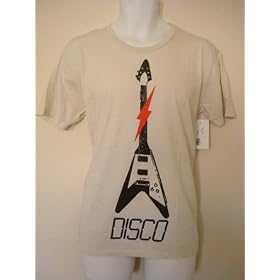 LE MAGNIFIQUE Mens Disco Guitar T Shirt in Cream