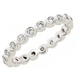 0.5ct Diamond Eternity Wedding Anniversary Band Ring in Bezel Setting 14K White Gold ( VS Clarity,...