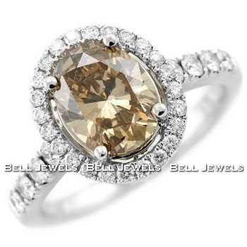 VS1 2.61ct Fancy-Champagne Diamond Engagement 