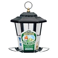 Carriage Light Seed Bird Feeder, 0.55 Qt Black