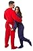Hoodie Footed Onesie Red Plush Drop Seat Footed Pajamas with Butt Flap