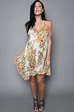 Free People The Crinkle Racer Tank Dress in Yellow,Dresses for Women