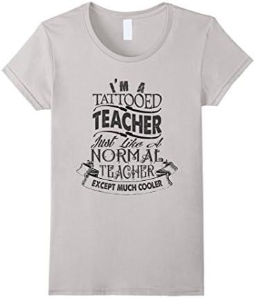 Women's Tattooed teacher T-shirt Large Silver