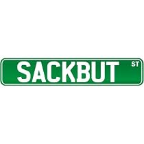 New " Sackbut St . " Street Sign Instruments