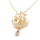 Galleon Ship Necklace by Bill Skinner||EVAEX