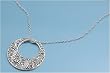 Sterling Silver Necklace - Open Circle - 16in-20in Chain - Charm Size: 31mm