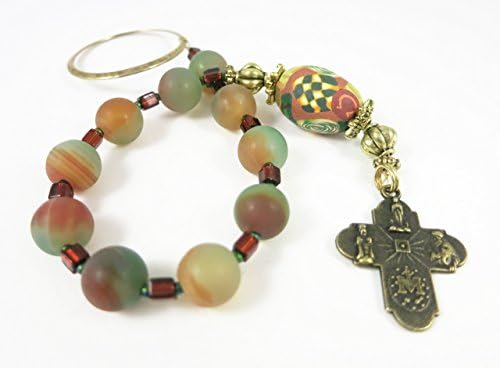 Frosted Agate Penal Chaplet Catholic One-Decade Rosary Tenner Penal Chaplet Handmade Pater Bead Under 30 Dollars