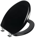 Tools & Hardware : Mayfair 19160CHSL 074 Designer Series Alesio Toilet Seat with Chrome Whisper-Close Hinges, Elongated, Black