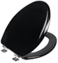 Mayfair/Bemis 19160CHSL 047 Designer Series Alesio Toilet Seat with Chrome Whisper-Close Hinges, Elongated, Black