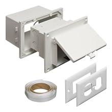 Arlington DHB1W-1 Outdoor Electrical Box for New Brick Construction, White Box/White Cover, Horizontal/1-Gang