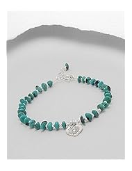 Heart Turquoise Bracelet In 92.5 Sterling Silver
