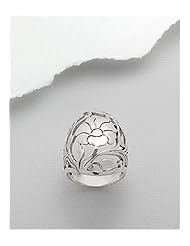 Flower Ring In 92.5 Sterling Silver