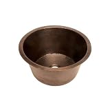 World Imports Belle Foret C1BARORB Small Round Copper Bar Sink With Flat Bottom, Oil Rubbed Bronze