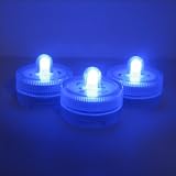 Submersible Battery LED 10 Lights~BLUE~Wedding~Tea Light
