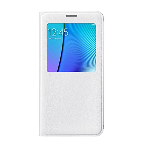 Galaxy Note 5 Case, LUNIWEI Luxury [Window Flip] Faux Leather Case Cover (...