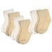 Ecoland Organic Cotton Baby Newborn Quarter Socks 0-6 months - 6 Pairs Value - Natural/White