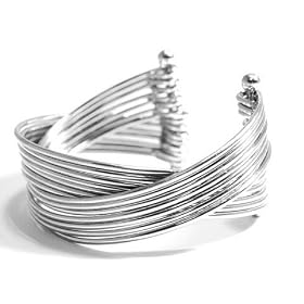 SG PARIS BIJOUX FANTAISIE BRACELET RIGIDE FEMME METAL ARGENTE