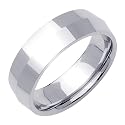 14K White Gold Knife Edge Mens Wedding Band Ring 7mm