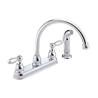 Peerless P99575 Two Handle Kitchen Sink Faucet w/ Spray, Polished Chrome