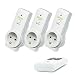 3 X Remote Control Sockets Energy Saving 20mtr Range - Euro 