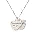 ALOV Sterling Silver I just want to tell you... I love you Double Hearts Necklace, 45cm