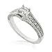 14k White Gold 1 1/10ctw Asscher Cut Diamond Engagement Ring (HI/I1)