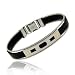 Genuine 18K Gold rubber Stainless Steel Screws Cable Mens Bracelet