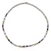 18k Yellow Gold Overlay Sterling Silver Multi-Gemstone & Diamond Necklace, 17