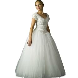 Wedding Dress Gown - Bridal Gown, Informal Bridal Gown, Ball gown by Sean Collection (B8031) White