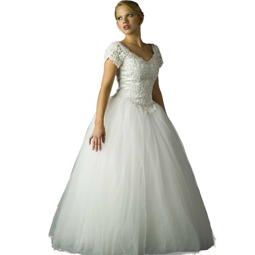 Wedding Dress Gown - Bridal Gown, Informal Bridal Gown, Ball gown by Sean Collection (B8031) White