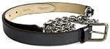 Dolce & Gabbana 95cm Metallic Asphalt Leather Chain Link Belt BC1846-A5241-80723-95