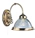 Kitchen & Housewares : American Diner Antique Brass And Clear Ribbed Glass Wall Light 1X60 Watt Bc Lamp