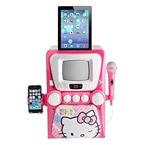 Hello Kitty 68109 CD Karaoke System with Screen, Pink/White
