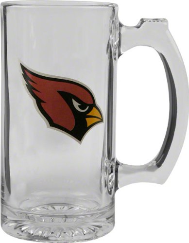 Arizona Cardinals Beer Mug: 3D Logo Glass Tankard