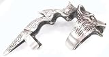 WOLF WEREWOLF Dog Silver Tone Pewter FINGER Ring SPIKE CLAW